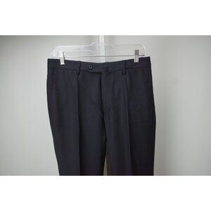 Incotex High Comfort S100s Wool Regular Fit Navy Blue Dress Pants Sz 46 NEW